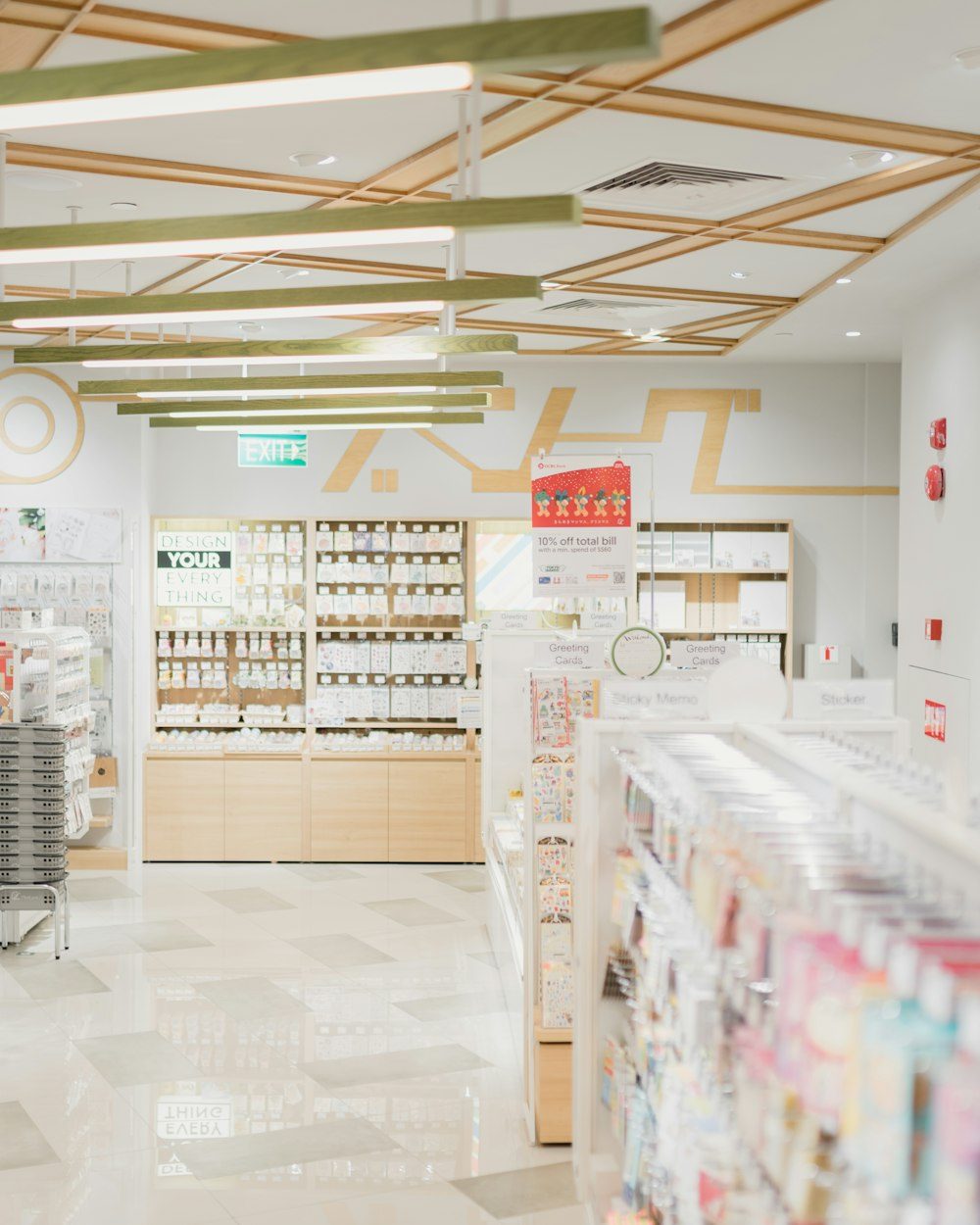 Bright, modern pharmacy with orderly shelving